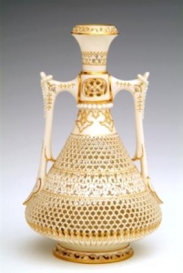 George Owen reticulated vase - courtesy Worcester Porcelain Museum